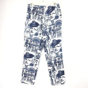 W for Woman Miss America Pageant Pants Blue White